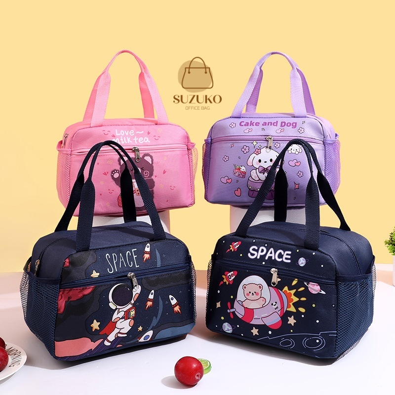 Túi đựng hộp cơm Rabbit, Dear Bear SIZE LỚN, Túi cơm cute văn phòng giữ nhiệt lót bạc đồ ăn, bình nước TC27