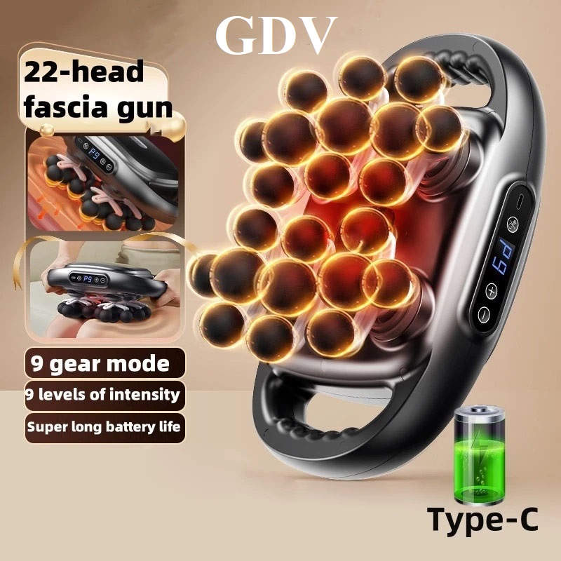 [Tặng củ sạc + cáp sạc] Máy Massage Toàn Thân Cầm Tay , Máy Mát Xa Đấm Lưng, Chân, Tay, Vai, Cổ 22 Đầu GDV