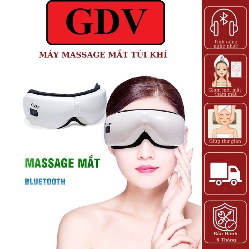 Máy Massage Mắt GDV Kết Hợp Chế Độ Rung Kết Nối Bluetooth, Làm Giảm Căng Thẳng Mệt Mỏi Và Lưu Thông Máu Cho Mắt - Hàng Chính Hãng